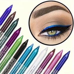 12-Piece Set of Waterproof Eyeliner Pens with Shimmering Effects - Includes Eyes